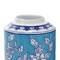 Blue Ceramic Decorative Jar Set with White Floral Patterns